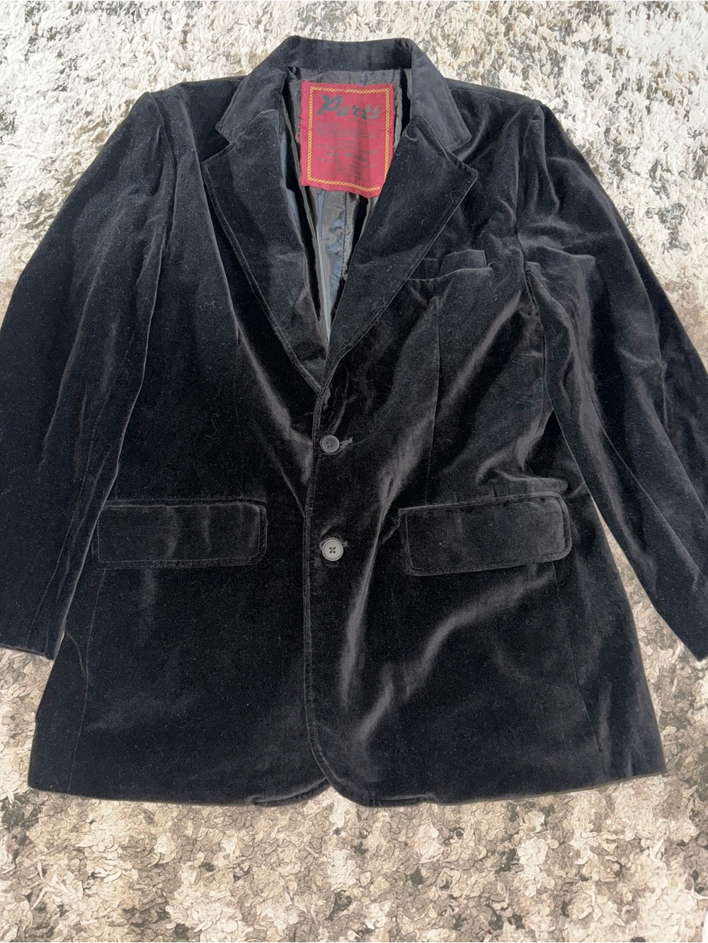 Men's Black Velvet Sport Coat Blazer by